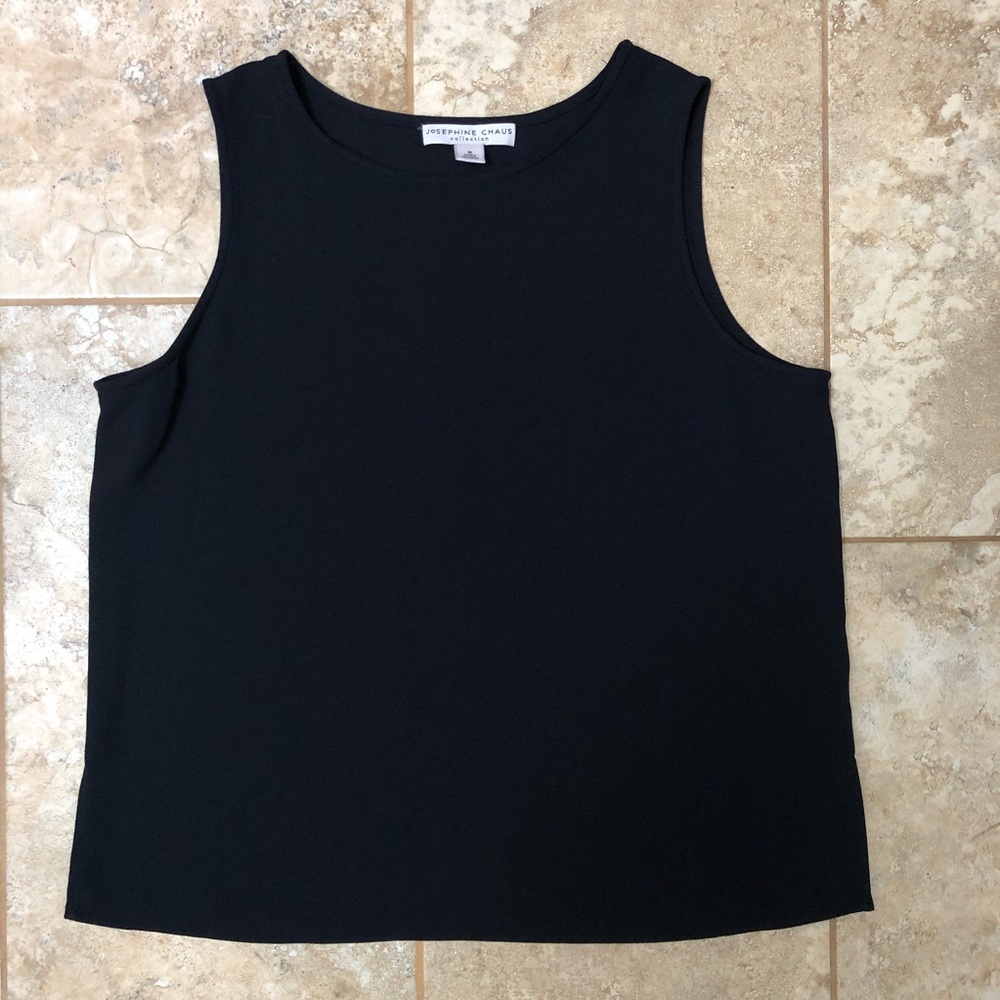 Josephine Chaus Navy Split Hem Sleeveless Top